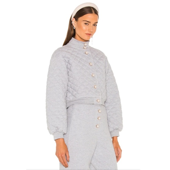 Lovers and Friends Claudia Quilted Jacket in Heather Grey Size S - Picture 2 of 8